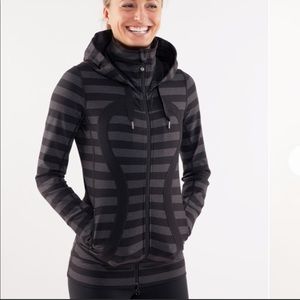 Lululemon Stride Jacket Macro Stripe Black/Heathered Black 6